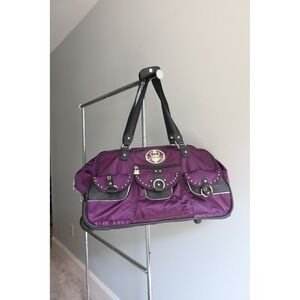 Kathy Van Zeeland Purple‎ Rolling Duffle Bag Weekender Carry On Travel Luggage